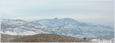 La Sierra de Ricote nevada el 29 de Enero de 2006, panor�mica desde la C-415 a la altura del Embalse de la Cierva